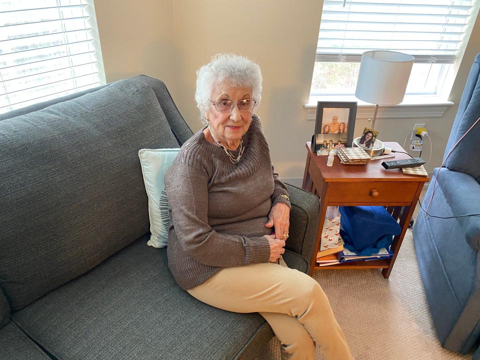 Alice Perry, seen here in her apartment at The Residence at Great Woods in Norton on March 27, 2024, will turn 100 on April 8, 2024.