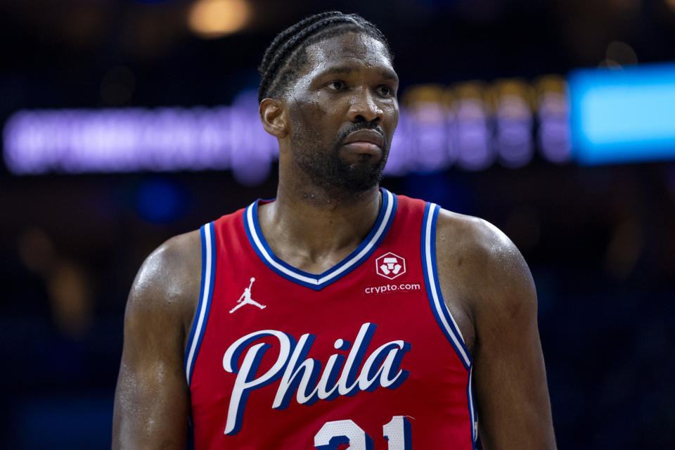 Joel Embiid is expected to be ready for the postseason despite missing Sunday's regular-season finale. (AP Photo/Chris Szagola)