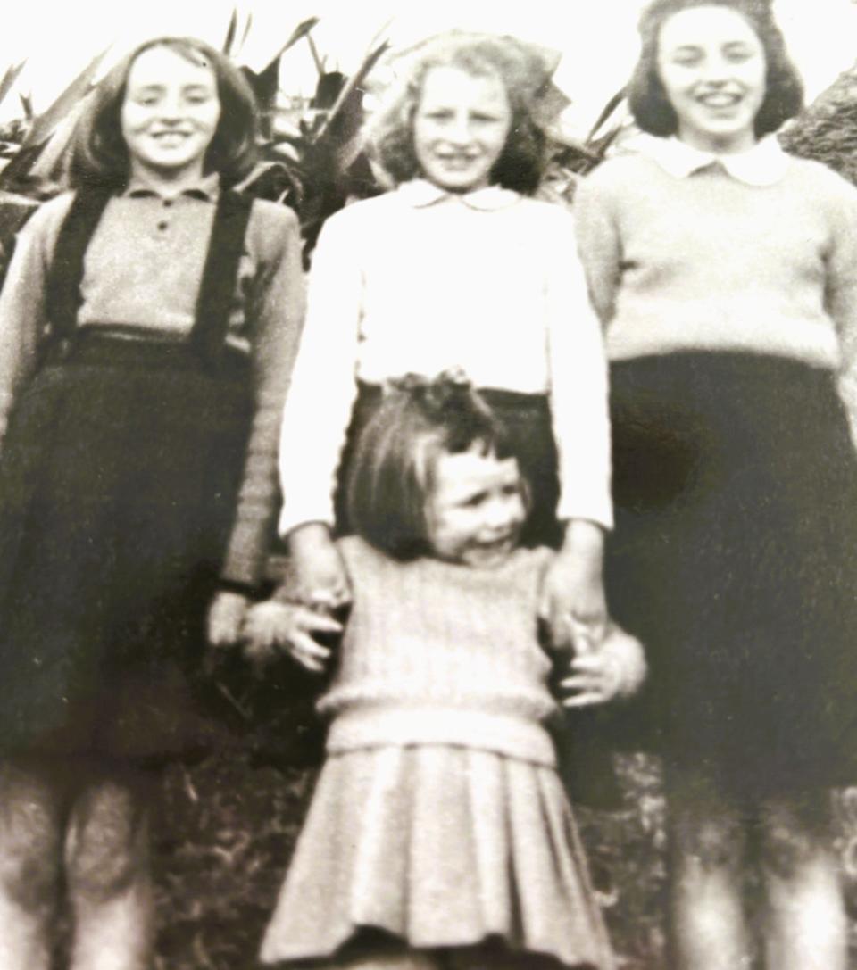 Kate O'Sullivan, far left, with her three sisters, Margaret, middle, Esther, front, and Maura, right, in Waterville, County Kerry, Ireland, in 1948, when Kate was 11.