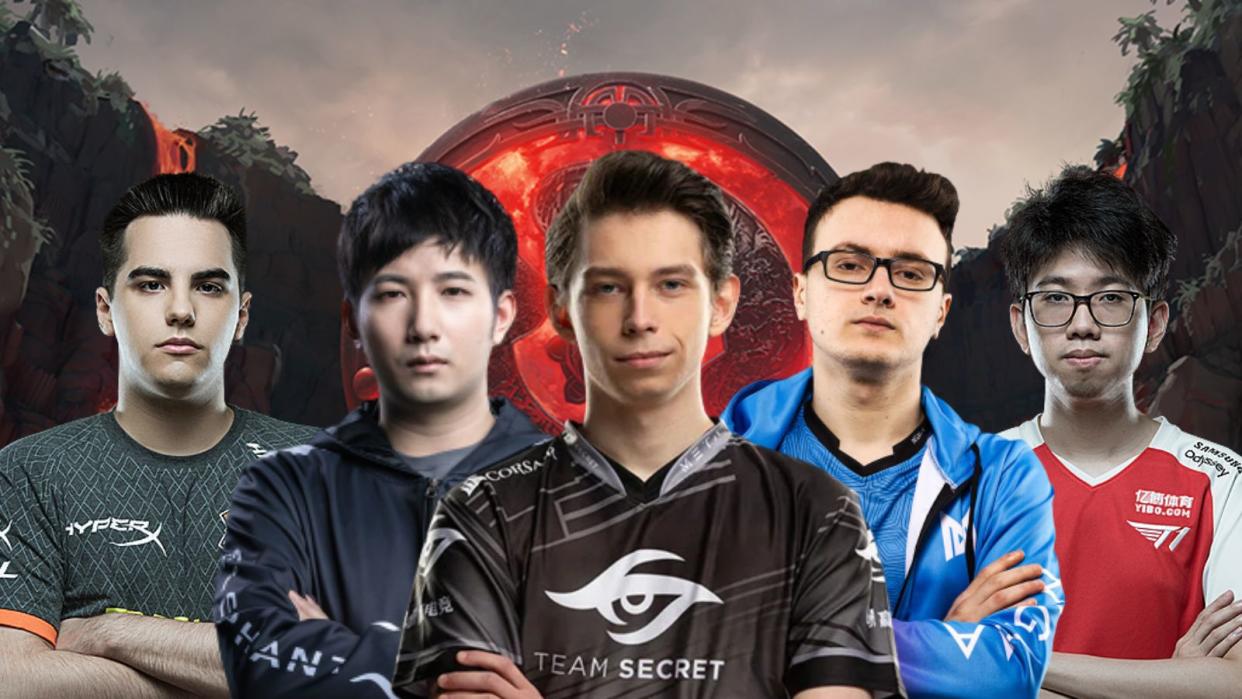 The The International 11 regional qualifiers will take place from 3 to 17 September. Pictured: Outsiders DM, Invictus Gaming fy, Team Secret Nisha, Nigma Galaxy Miracle-, T1 Kuku. (Photos: Virtus.pro, Elephant, Team Secret, Nigma Galaxy, T1, Valve Software)