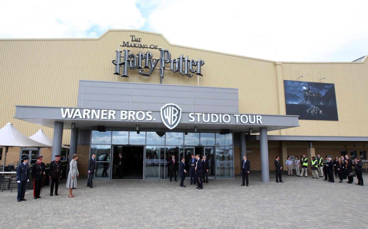 The Duke and Duchess of Cambridge with Prince Harry as they leave Warner Bros studios in Leavesden, Herts where the popular Harry Potter movies were produced.   (Photo by Steve Parsons/PA Images via Getty Images)