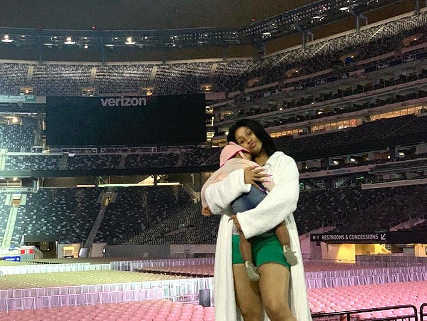 She's getting used to <a href="https://people.com/parents/cardi-b-missed-daughter-kulture-first-steps/" rel="nofollow noopener" target="_blank" data-ylk="slk:being on tour;elm:context_link;itc:0;sec:content-canvas" class="link ">being on tour</a> with Mom.