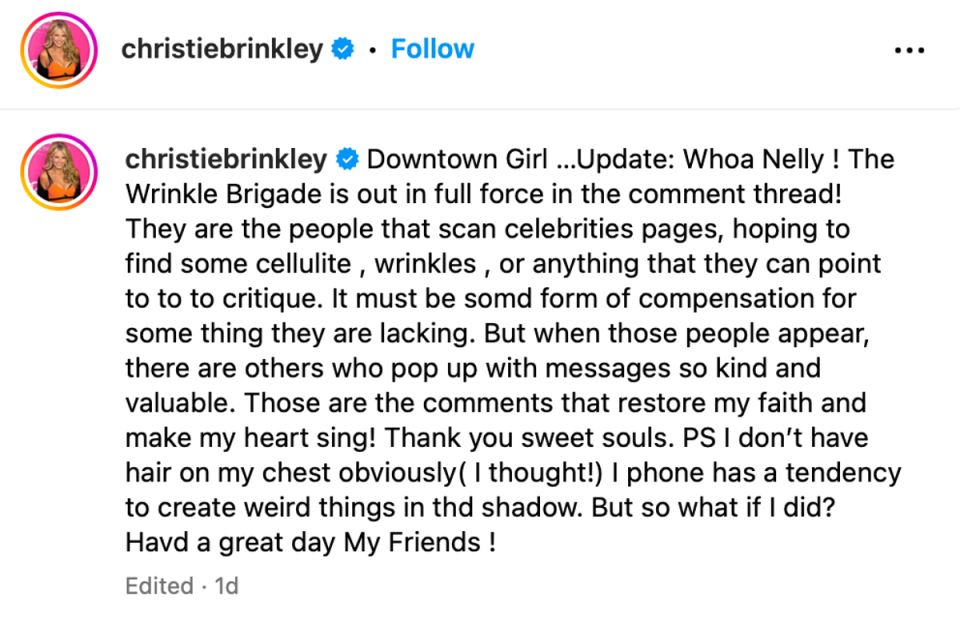  (Instagram / Christie Brinkley)
