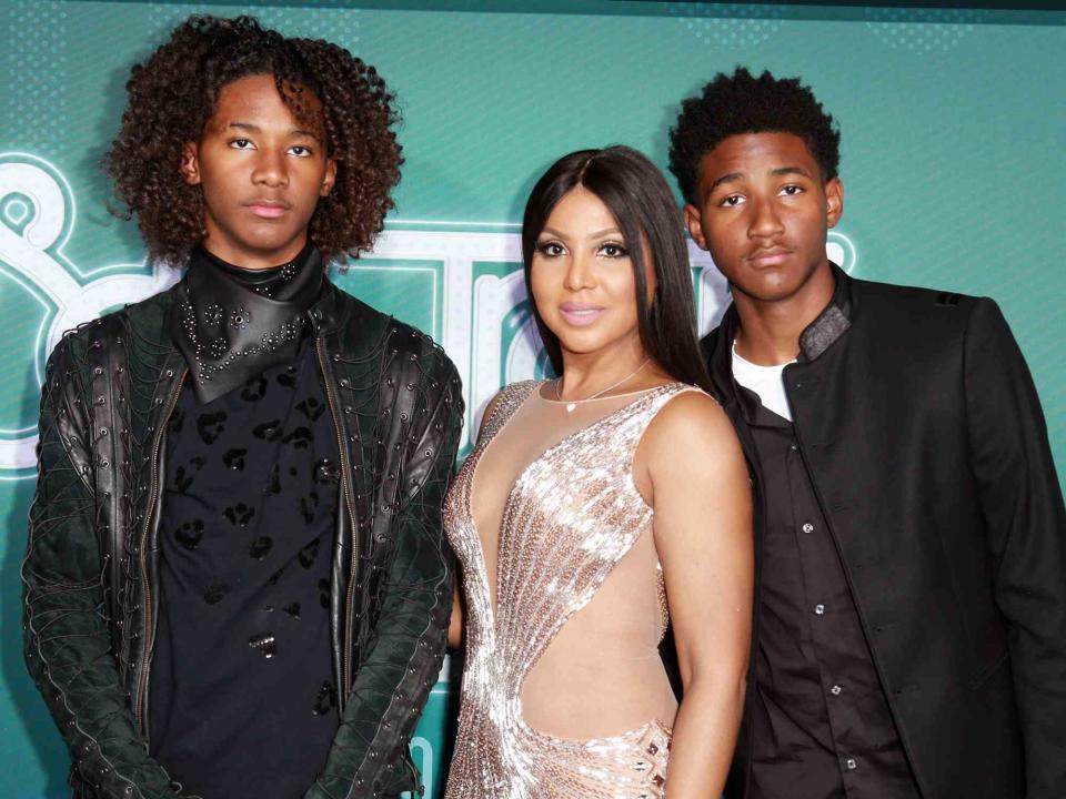 Leon Bennett/Getty Toni Braxton and her kids, Diezel Ky Braxton-Lewis and Denim Cole Braxton-Lewis, attend the 2017 Soul Train Awards, presented by BET, at the Orleans Arena on November 5, 2017 in Las Vegas, Nevada.