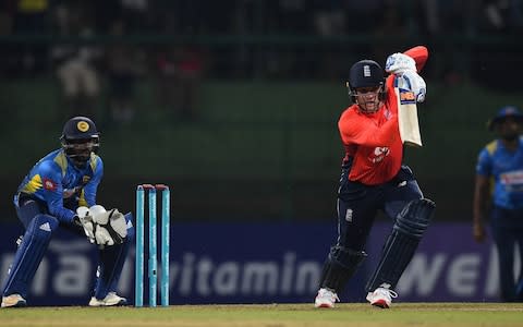  Jason Roy of England bats during the 3rd One Day International match between Sri Lanka and England at Pallekele Cricket Stadium - Credit: Gareth Copley/Getty Images