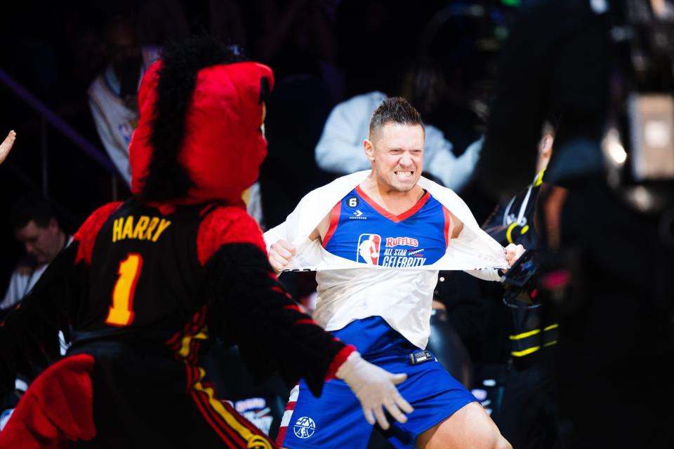 Wrestler The Miz is introduced during the 2023 Ruffles All-Star Celebrity Game at the Huntsman Center in Salt Lake City on Friday, Feb. 17, 2023. | Ryan Sun, Deseret News