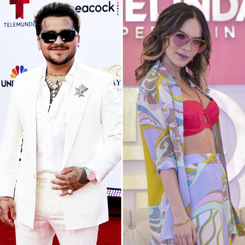  Greg Doherty/Getty Images; Medios y Media/Getty Images  Christian Nodal y Belinda 