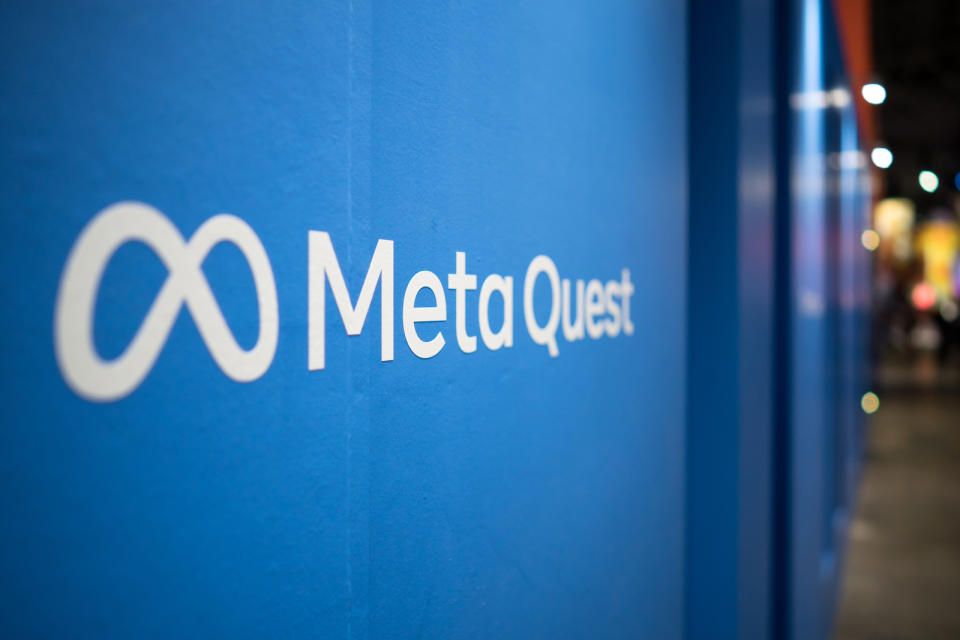 CHIBA, JAPAN - SEPTEMBER 15: The Meta Quest booth is seen at the Tokyo Game Show 2022 on September 15, 2022 in Chiba, Japan. The event runs for four days from September 15-18 and takes place for first time in three years, following a hiatus due to the coronavirus pandemic. (Photo by Tomohiro Ohsumi/Getty Images)