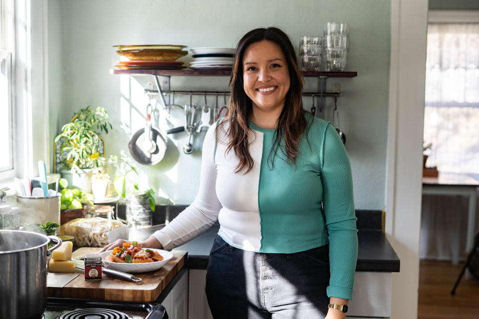 Alyse Baca, culinary director for Spicewalla, sits for an interview in her home. "I'm definitely where I'm supposed to be," Baca said.
