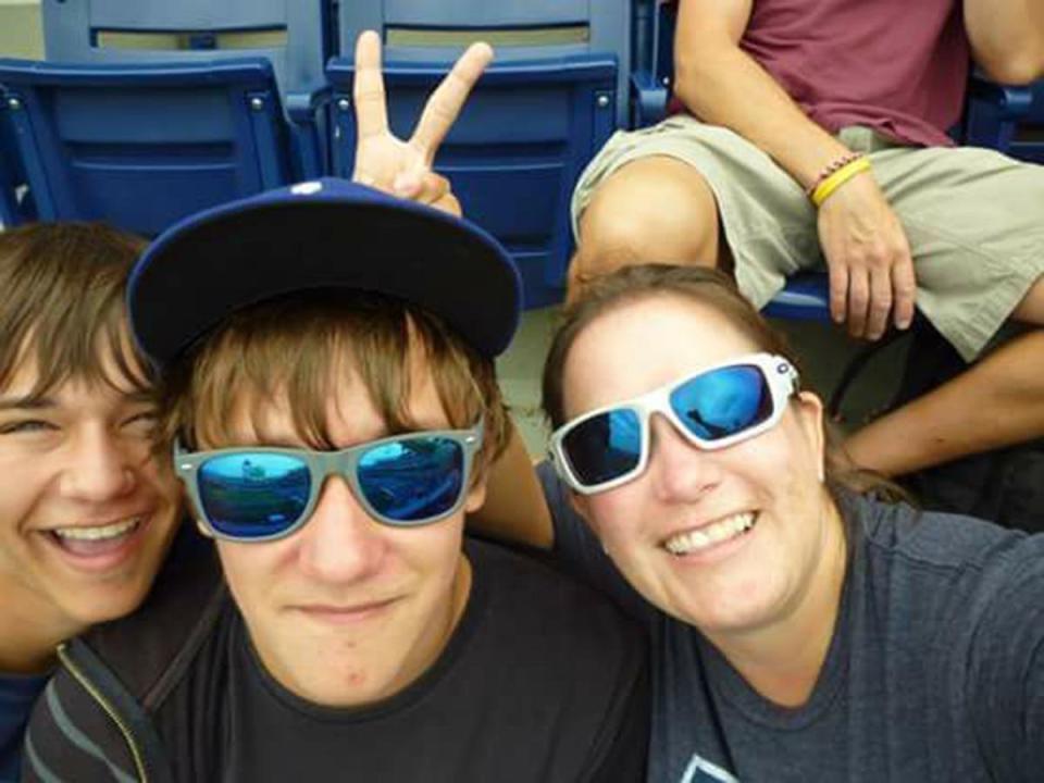 "This is one of my favorite #singlemamaselfies! It was taken at a Dodgers game when they played the Phillies. How often do three die-hard Dodgers fans who live in Virginia get to see the Dodgers play? I love my sons." --&nbsp;<i>Amy Kathleen Nordmeyer</i>