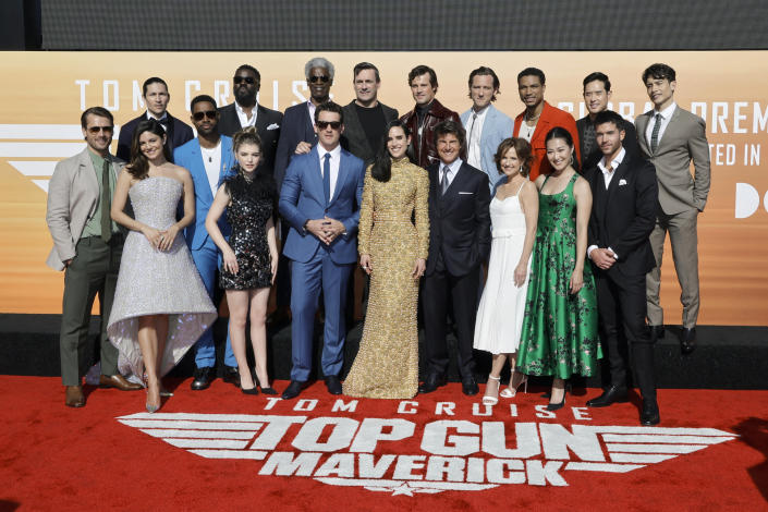 The cast of Top Gun at Top Gun: Maverick event