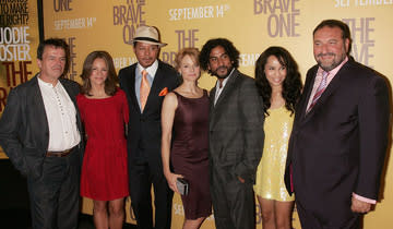 Director Neil Jordan , Producer Susan Downey , Terrence Howard , Jodie Foster , Naveen Andrews , Zoe Kravitz and Producer Joel Silver at the New York City Premiere of Warner Bros. Pictures' The Brave One