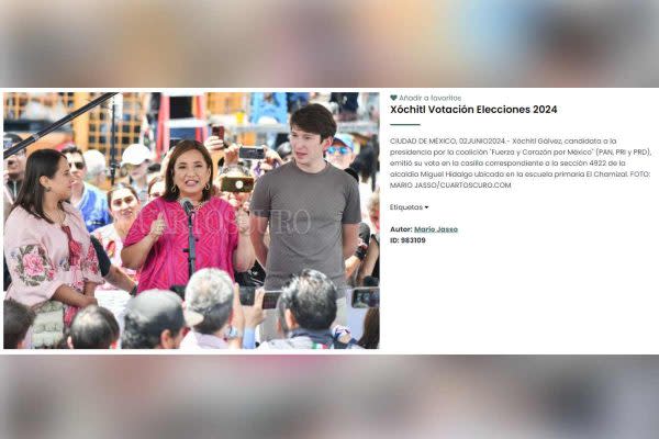 Captura de pantalla de Cuartoscuro que muestra a Xóchitl Gálvez tras emitir su voto en CDMX, el 2 de junio 