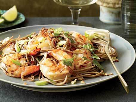 <strong>Get the <a href="http://www.huffingtonpost.com/2011/10/27/soba-noodles-with-grilled_n_1058695.html" target="_blank">Soba Noodles with Grilled Shrimp and Cilantro</a> recipe by Food & Wine from HuffPost Taste</strong>