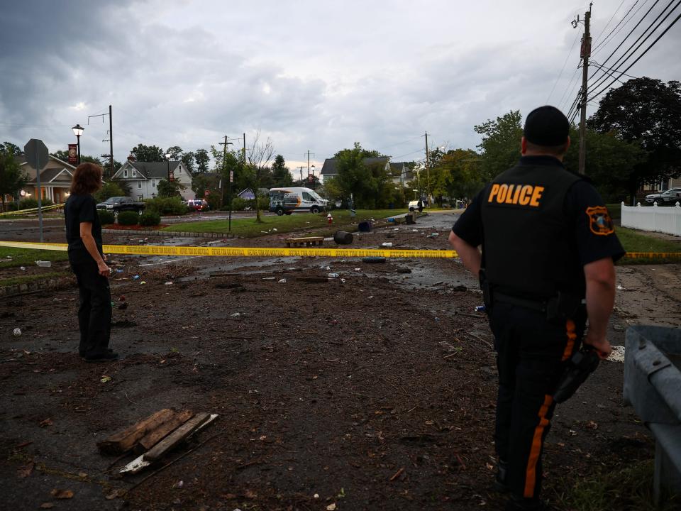 Tropical Storm Henri hit the town of Helmetta in New Jersey, United States on August 22, 2021.