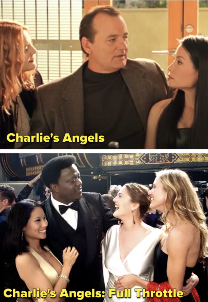 Bill Murray with the angels and then Bernie Mac with them