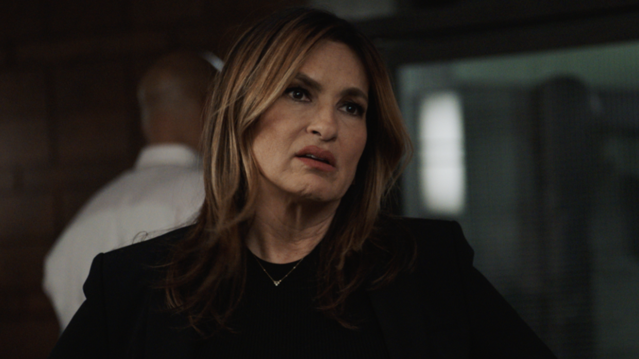  Mariska Hargitay looking exasperated as Olivia Benson in Law and Order SVU. 