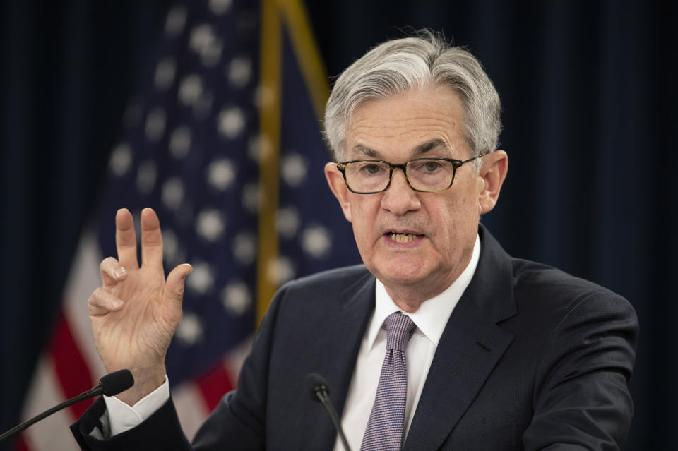 Federal Reserve Chair Jerome Powell speaks during a news conference following the Federal Open Market Committee meeting in Washington, Wednesday, Jan. 29, 2020. (AP Photo/Manuel Balce Ceneta)