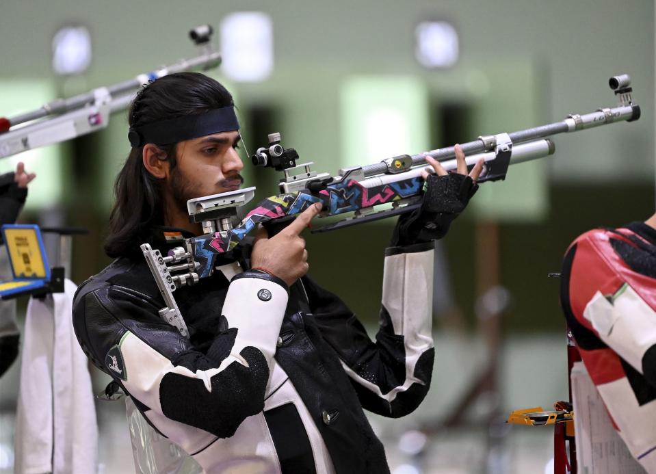 <div class="paragraphs"><p>Tokyo: India's Divyansh Singh Panwar during the 10m Air Pistol Men's Qualification in Tokyo, Sunday, July 25, 2021. </p></div>