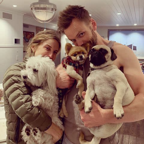 Sarah Williams McHale Instagram Joel McHale and his wife Sarah Williams McHale with their dogs.