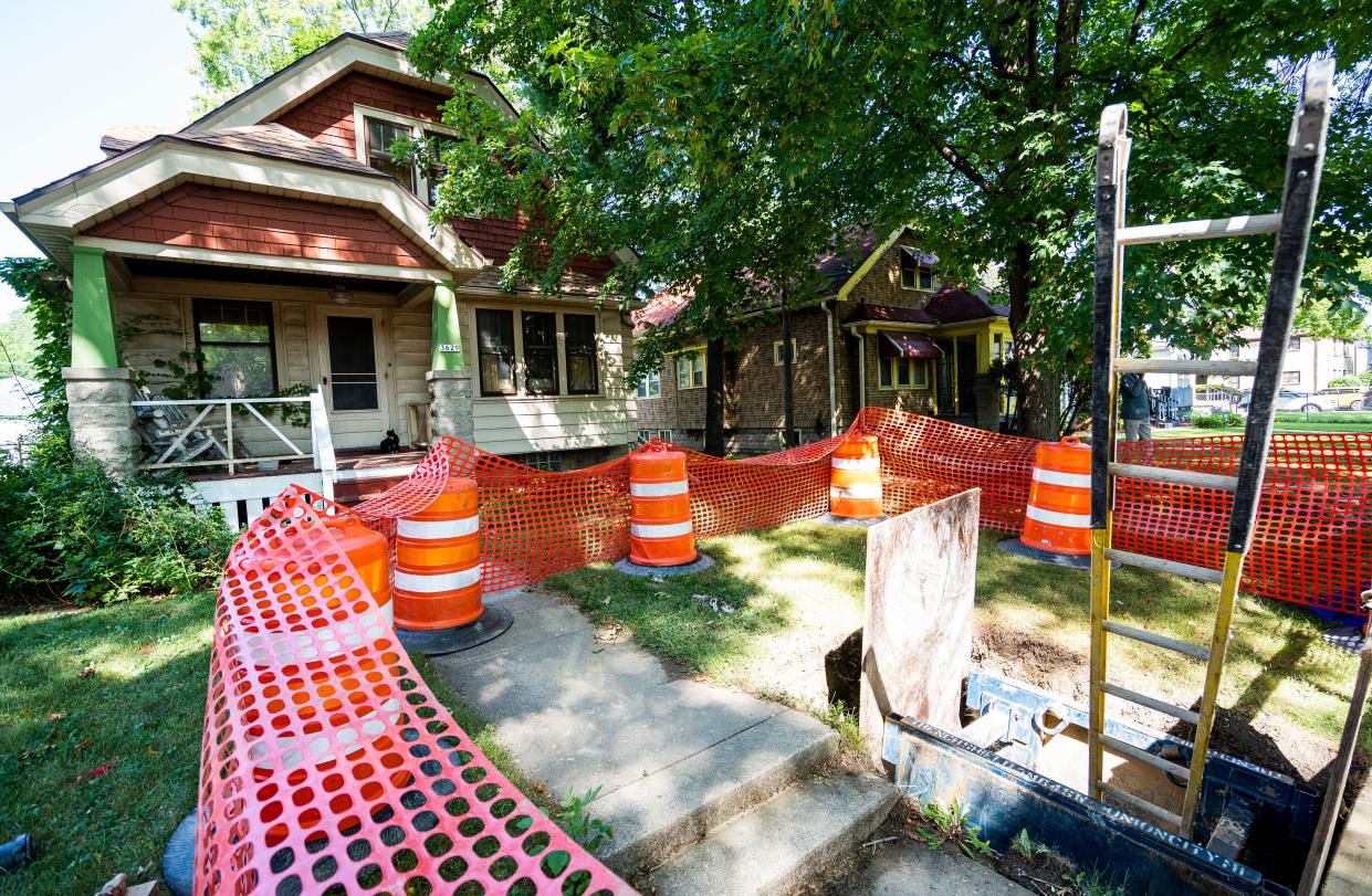 Workers excavate into the ground as part of the lead pipe replacement process, this project is part of the Bipartisan Infrastructure Law which invests $50 billion nationwide in water and wastewater infrastructure, including $15 billion dedicated to lead service line replacement, on Wednesday August 16, 2023 in Milwaukee, Wis. 

Jovanny Hernandez / Milwaukee Journal Sentinel