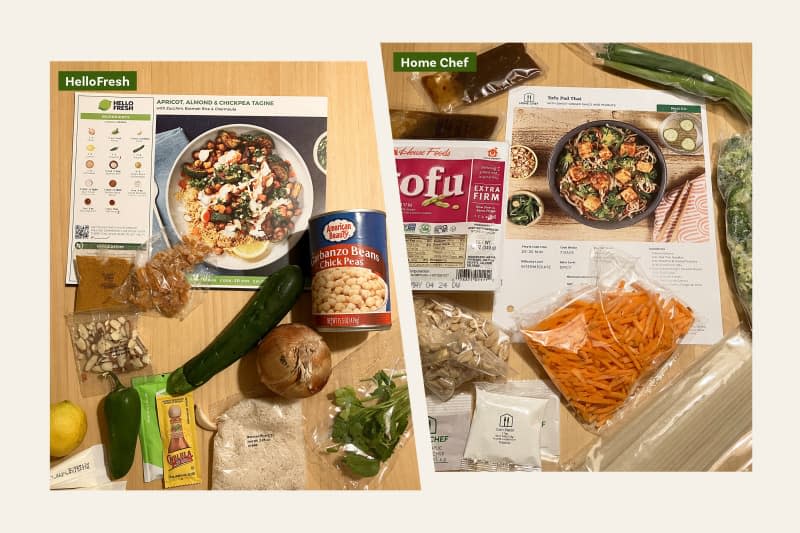 HelloFresh vs Home Chef recipe ingredients side by side