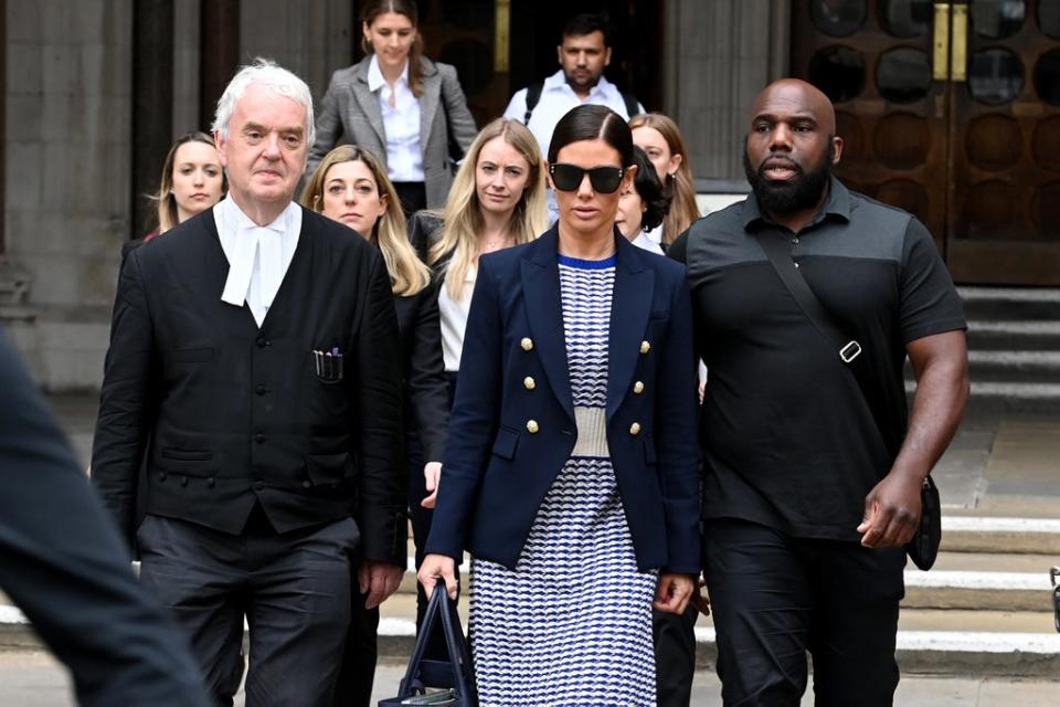 Mr Hugh Tomlinson QC (left) with Rebekah Vardy (Getty Images)