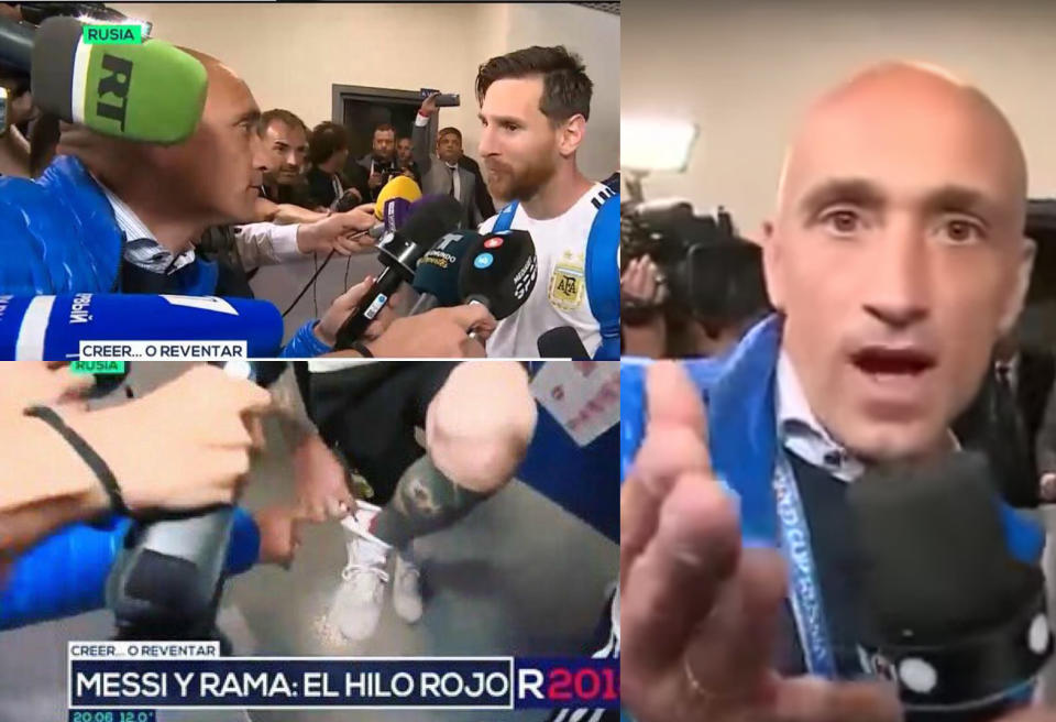 La secuencia de Messi junto al periodista argentino. Foto: Instagram