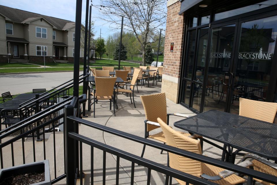 Blackstone's patio is pictured Tuesday, April 16, 2024 in Iowa City, Iowa