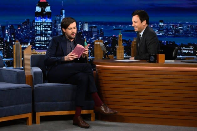 Jack Whitehall during an interview with Jimmy Fallon on February 1, 2024 - Credit: Todd Owyoung/NBC