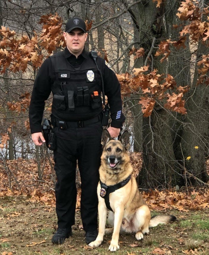 Lex worked with Officer Nathan Bagshaw from July 2015 until this April. The dog died Thursday after having been diagnosed with with cancer about 18 months ago.