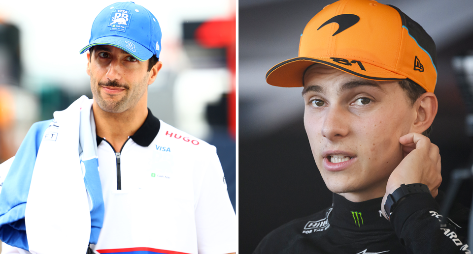 Pictured left Daniel Ricciardo and right Oscar Piastri 