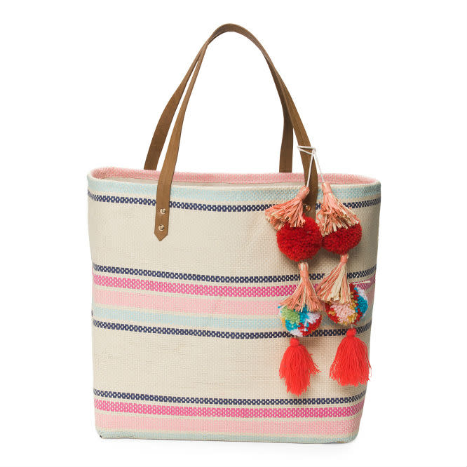 Striped Tassel Tote