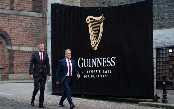 Sir Keir Starmer and Peter Kyle arrive at the Guinness Storehouse in Dublin this morning - Stefan Rousseau/PA&nbsp;