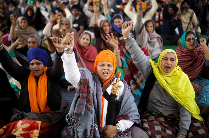 Protest against the farm laws near New Delhi