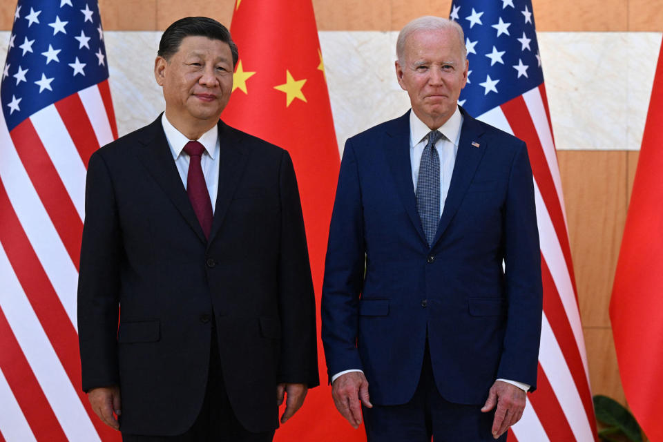 Xi Jinping and Joe Biden at the G20 Summit in Bali (Saul Loeb / AFP via Getty Images file )