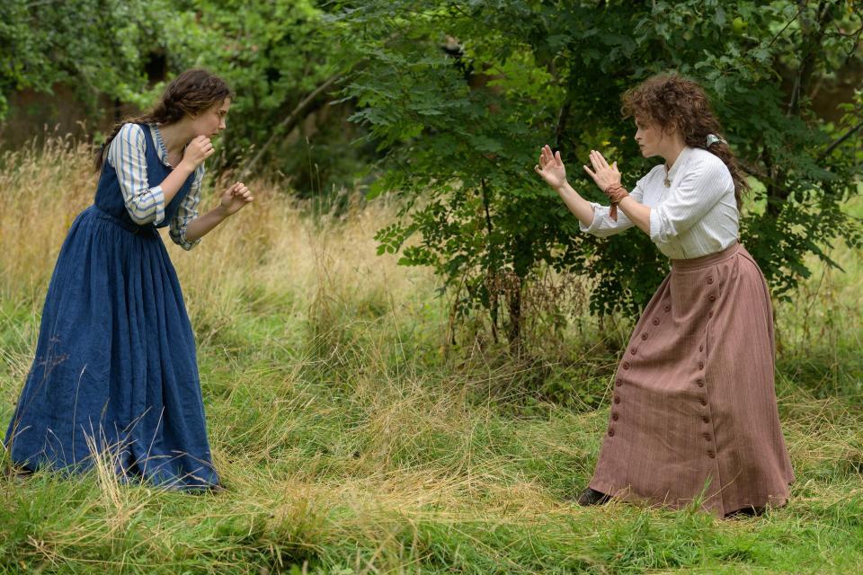 Millie Bobby Brown and Helena Bonham Carter in Enola Holmes - Netflix