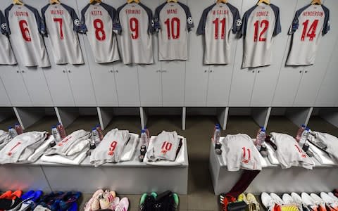 Dressing room of Liverpool before during the UEFA Champions League Semi Final first leg match between Barcelona and Liverpool at the Nou Camp  - Credit: Andrew Powell/Liverpool FC via Getty Images
