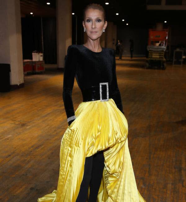 celine-dion-yellow-skirt