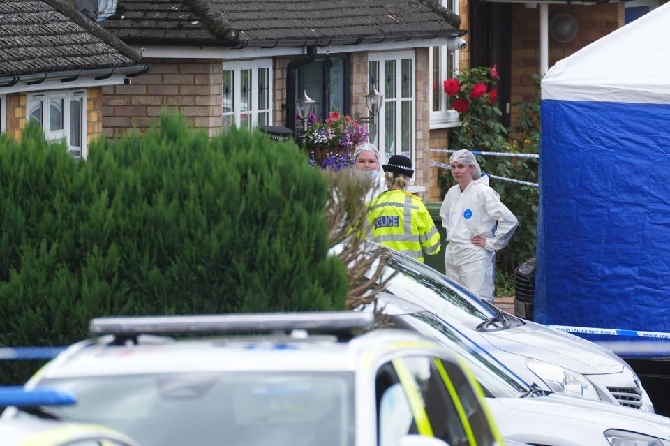 Police and forensic officers at the scene in Ashlyn Close, Bushey, Hertfordshire (James Manning/PA Wire)