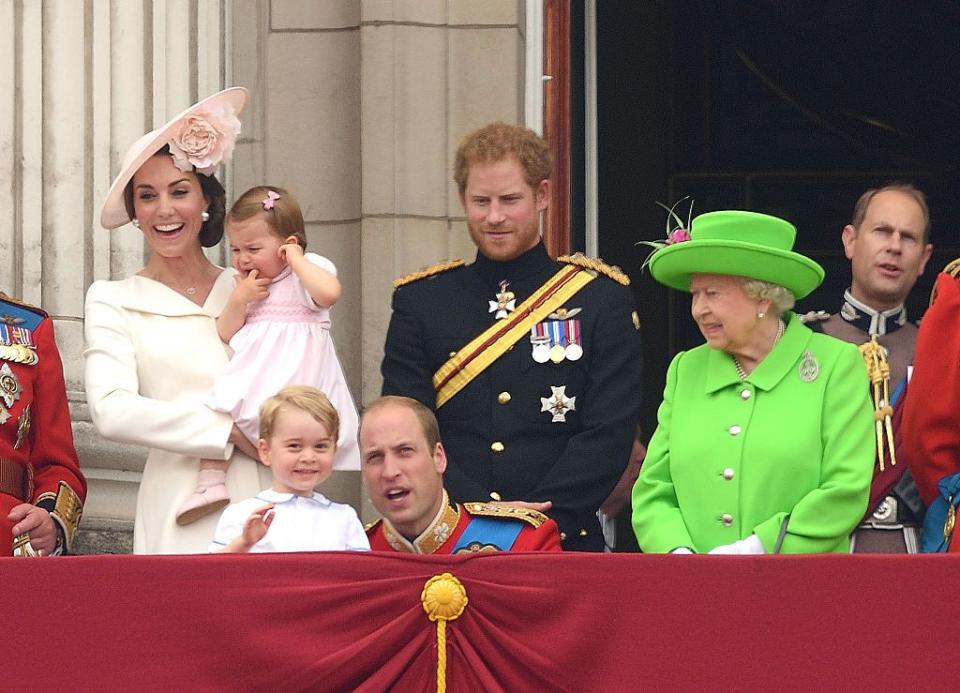 <p>All smiles on the royal balcony for Trooping the Colour. </p><p><strong>Read More: </strong><a href="https://www.townandcountrymag.com/society/tradition/a9990351/buckingham-palace-royal-balcony-history/" rel="nofollow noopener" target="_blank" data-ylk="slk:Who Gets to Stand on the Buckingham Palace Balcony?;elm:context_link;itc:0;sec:content-canvas" class="link ">Who Gets to Stand on the Buckingham Palace Balcony?</a><br></p>