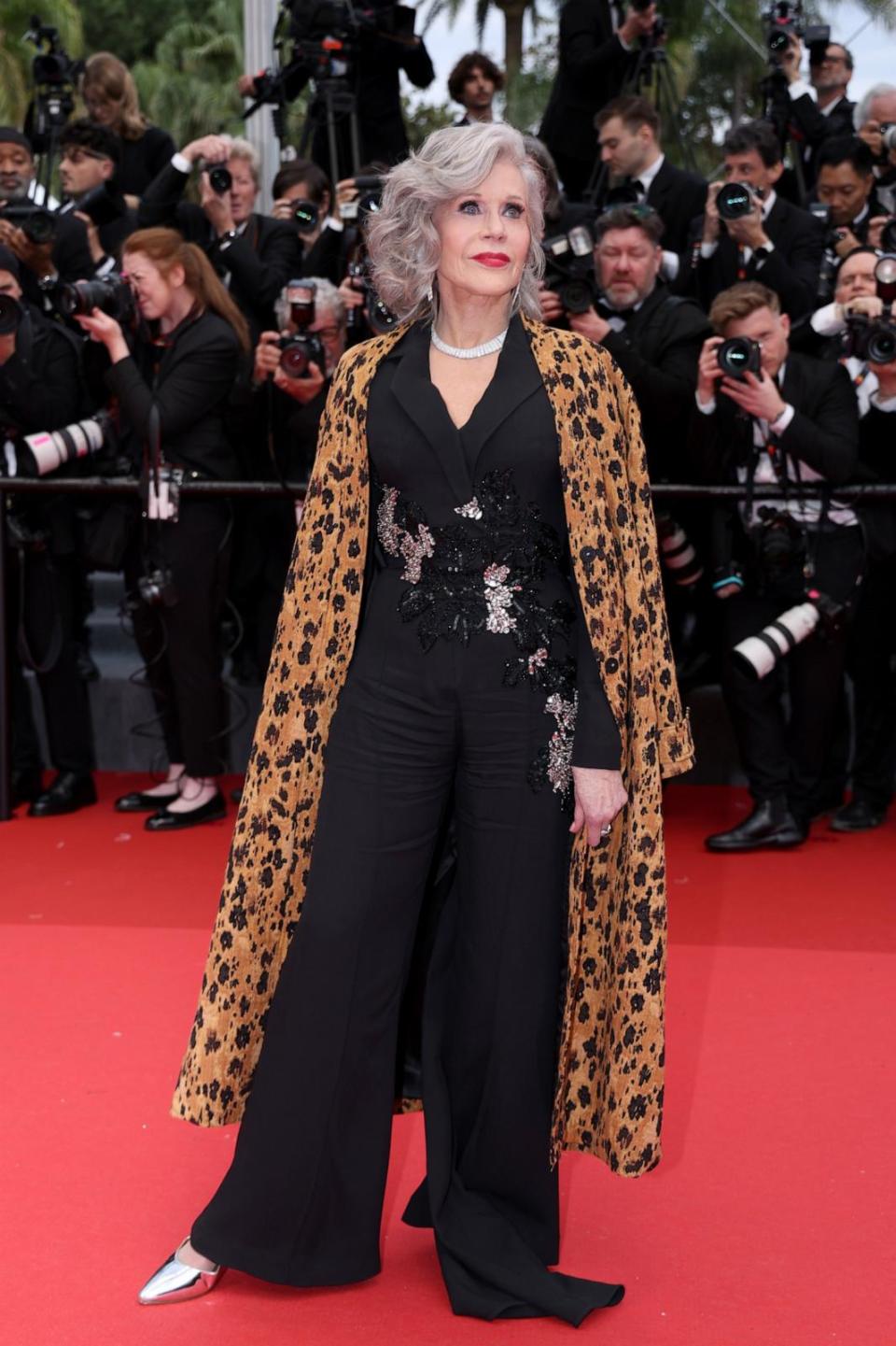 PHOTO: Jane Fonda attends 'Le Deuxième Acte' ('The Second Act') Screening and opening ceremony red carpet at the 77th annual Cannes Film Festival at Palais des Festivals, May 14, 2024, in Cannes, France.  (Pascal Le Segretain/Getty Images)