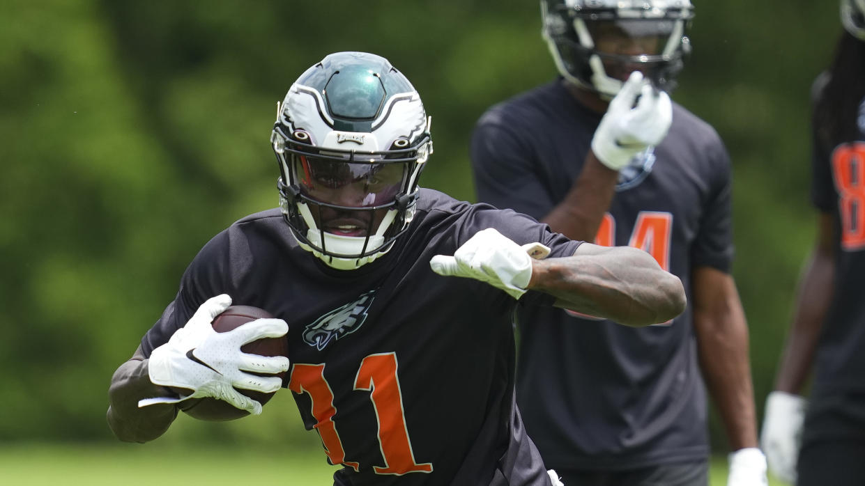 Receiver A.J. Brown was a big addition to the Eagles roster this offseason. (Photo by Mitchell Leff/Getty Images)