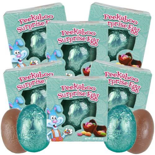 19) Chocolate Peekaboo Surprise Eggs, 6 Pack