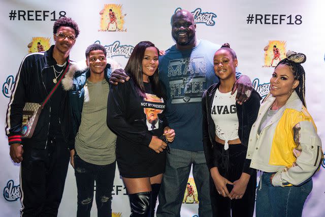 Cassy Athena/Getty Shareef O'Neal (L) poses with Shaquille O'Neal (C) and Shaunie O'Neal (R) as he celebrates 18th birthday party at West Coast Customs on January 13, 2018 in Burbank, California.