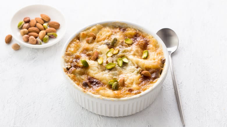 bread pudding in a bowl