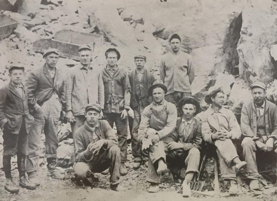 SGI’s Charmian Plant near Blue Ridge Summit, Pa., has existed as a mining operation to support the roofing industry for 100 years. This photo shows miners at the site in the 1930s