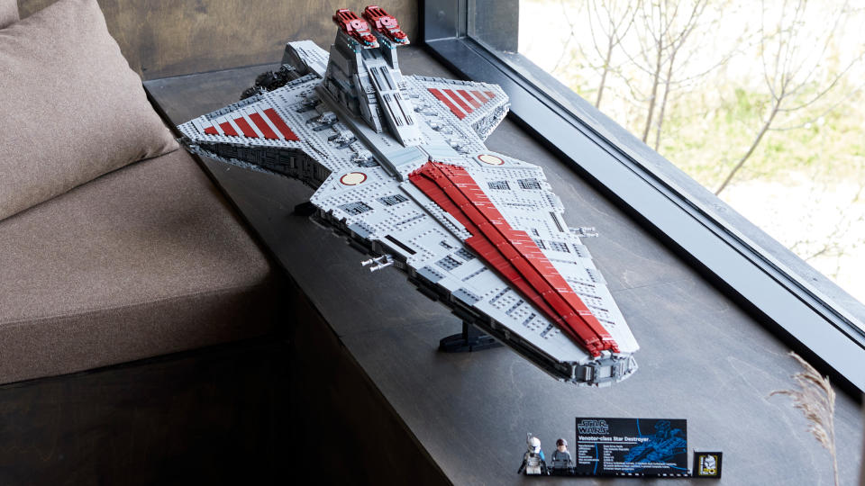 Lego Venator from the top, sat on a windowsill