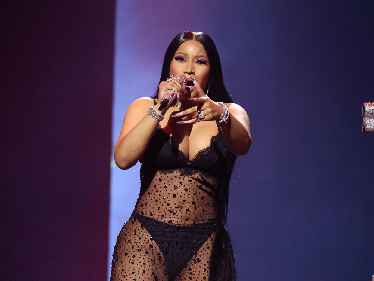 Nicki Minaj performs at the 2023 MTV Video Music Awards.