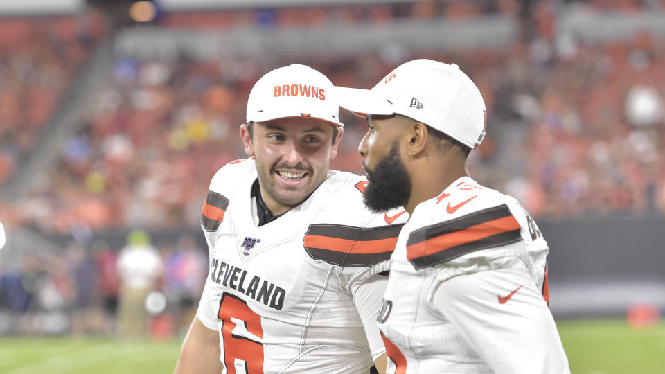 Baker Mayfield, left, and Odell Beckham Jr. are two big reasons the Browns are one of 2019's must-watch teams. (AP)